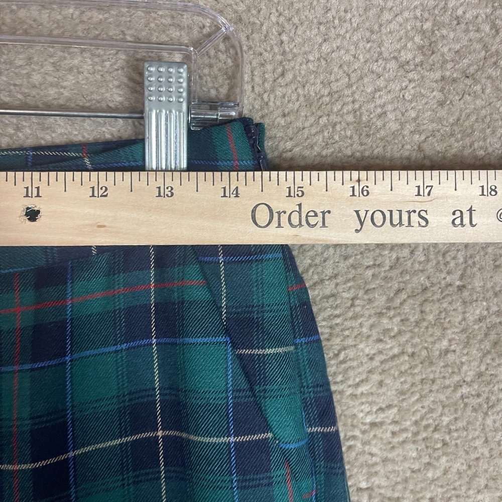 Talbots Hampshire Trouser Pants Petite Womens 2P Green/Blue Tartan‎ Plaid Wool - Picture 5 of 12